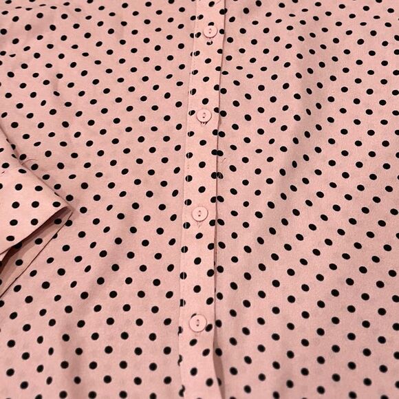 Forever 21 Pink Polka Dot Button Up Blouse - Picture 4 of 5